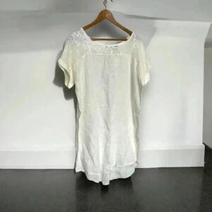 NWT ITALIAN LINEN DRESS WITH SEQUINS SHABBY  CHIC COTTAGECORE COASTAL COWGIRL L